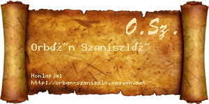 Orbán Szaniszló névjegykártya