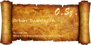Orbán Szaniszló névjegykártya